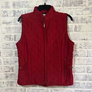 Joules Women's Size 8 Red Vest Quilted Double Zip Up Equestrian Old Money